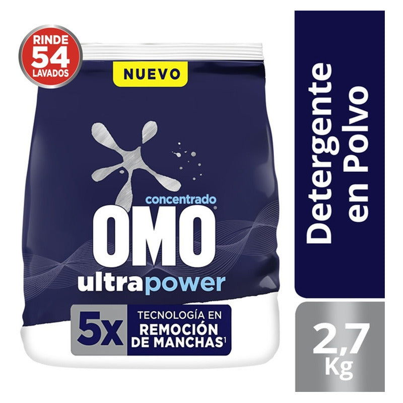 Pack X2 Detergente Omo Concentrado Polvo Ultra Power 2.7kg