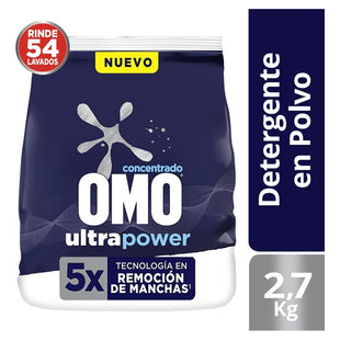 Detergente Omo Concentrado En Polvo Ultra Power 2.7kg