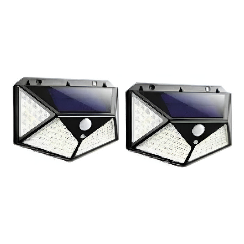 Lámpara Solar De 100 Led Con Sensor De Jardín, Impermeable, Color Negro