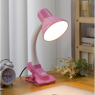 Lampara Click Pinza Escritorio Lampara Lectura Velador Rosa Blanco