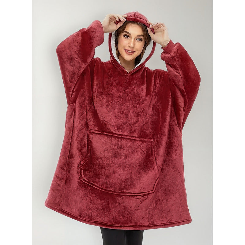 Pack X2 Polerones Sherpa Con Capucha Poleron Chiporro Huggle Hoodie Pijama Invierno Polar M&a Store