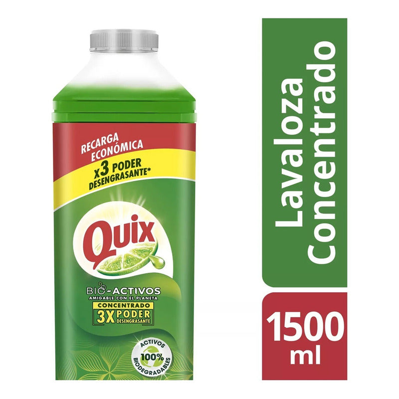 X2 Lavaloza Quix Concentrado Bio Activos Recarga 1.5l Limon