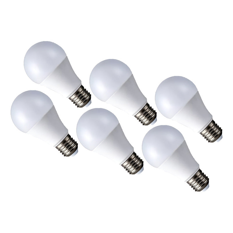 Pack X6 Ampolleta Led E-27 9w Blanco Fria /calida Sello Sec  Blanco Frío
