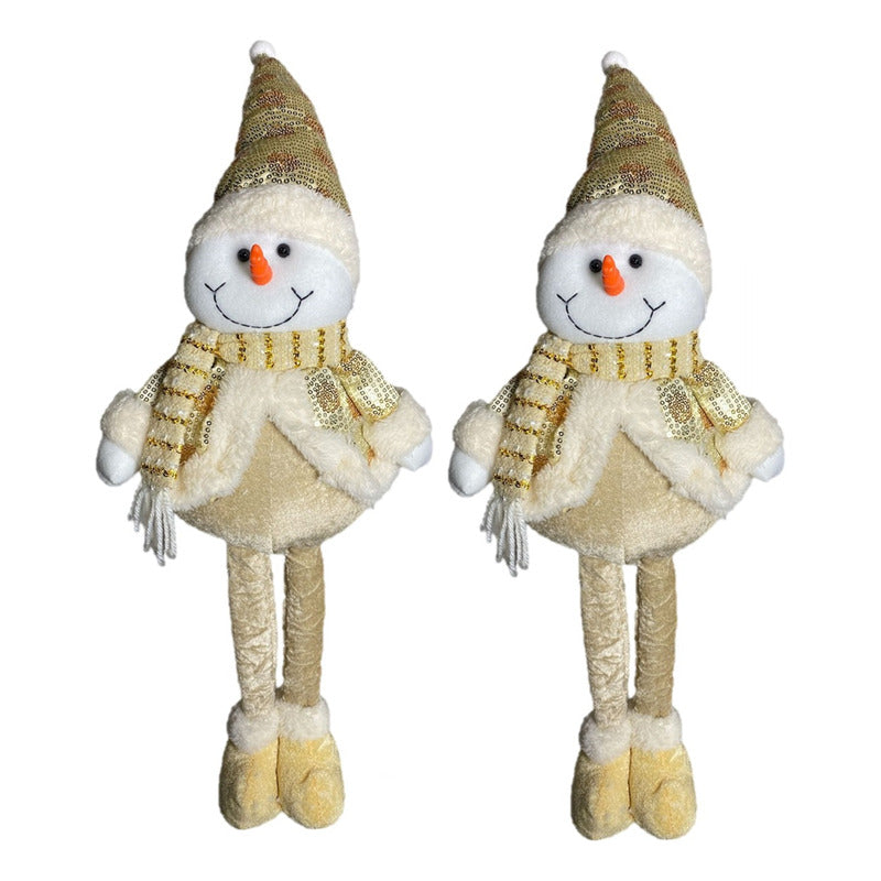 Pack 2 Monos Patas Largas Adorno Navidad Decoración Pascuero