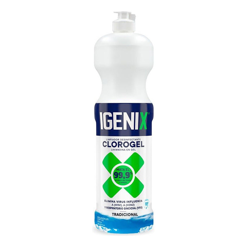 Pack X2 Limpiador Cloro Gel Igenix Tradicional 900ml