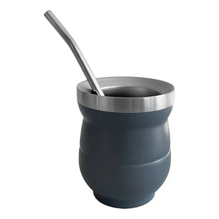 Set De Mate Con Bombilla + Termo Bala 1000ml Acero Inox