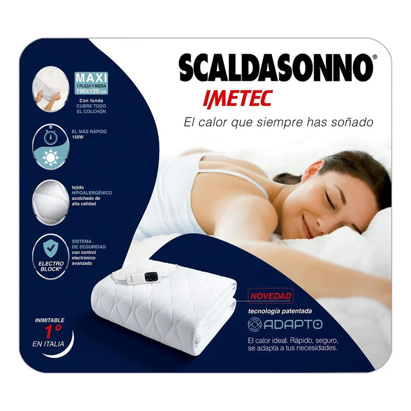 Calientacama Scaldasonno Adapto Maxi 1,5 Plazas 190x120cm Blanco Liso