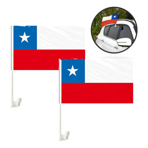 Pack 20 Banderas Chile Auto Fiestas Patrias Banderin 20x30cm Bandera Chile