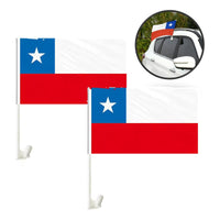 Pack X4 Banderas Chile Auto Fiestas Patrias Banderin 20x30cm Bandera Chile
