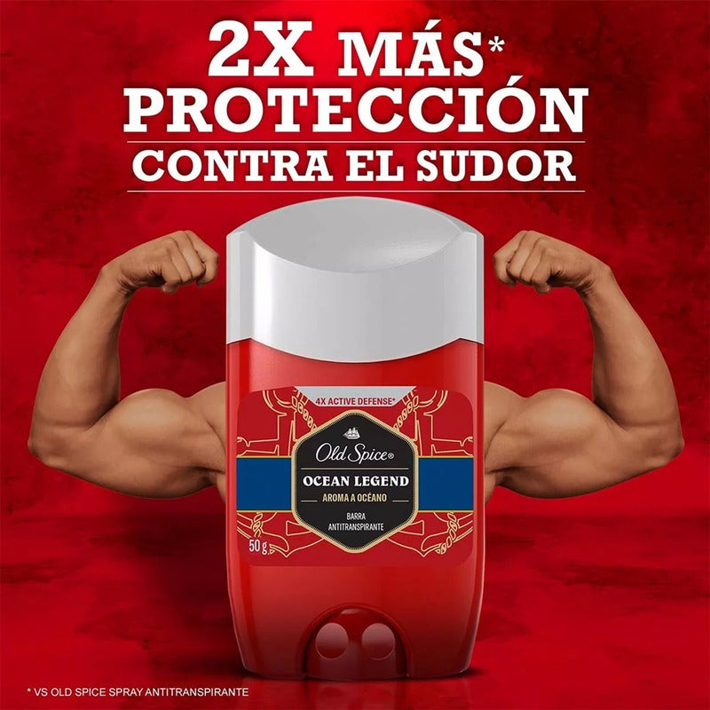 X2 Desodorante Barra Old Spice Ocean Legend 50g Aroma Océano Océano