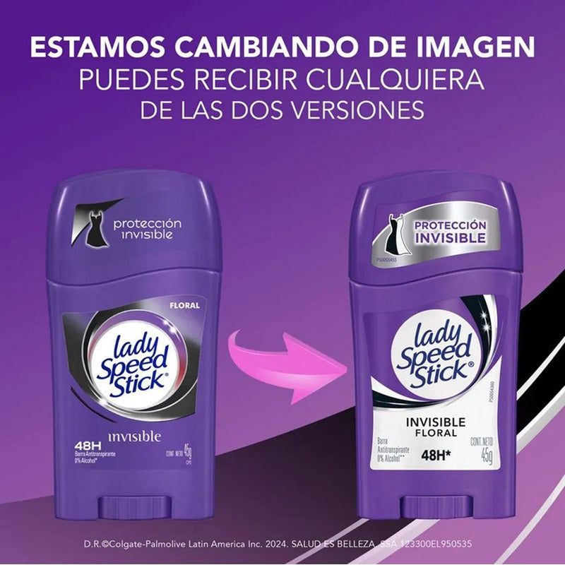 Desodorante Barra Lady Speed Stick Invisible Floral 45g