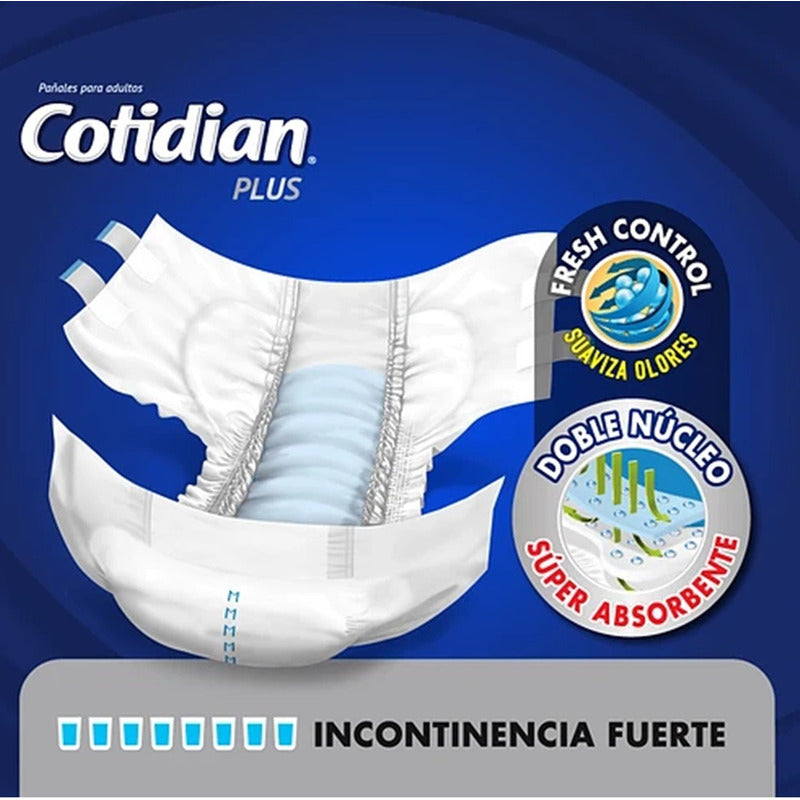 Pack X3 Pañales De Adulto Cotidian Plus Tamaño Grande 20unid Grande