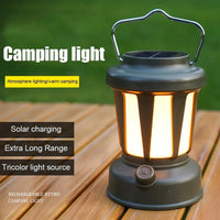 Lampara De Camping Con Energía Solar Recargable Usb Verde