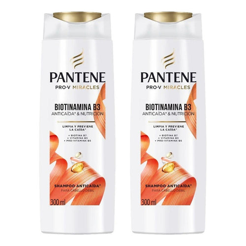 Pack X2 Shampoo Pantene Anticaída + Biotinamina B3 300ml