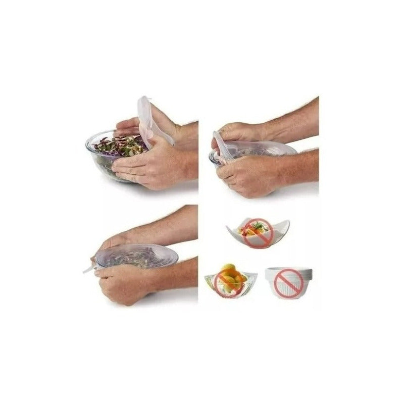 Tapas De Silicona Extensible Ajustable Adaptable Alimentos