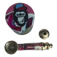 Pipa Metálica  + Moledor Metálico 3 Niveles + Palita