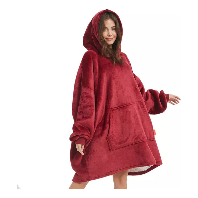 Pack X2 Polerones Sherpa Con Capucha Poleron Chiporro Huggle Hoodie Pijama Invierno Polar M&a Store