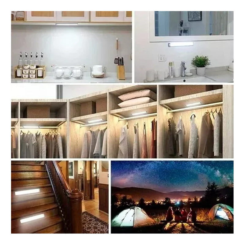 X3 Luz Barra Led 20cm Sensor Movimiento Ahorro Energia Hogar Blanco