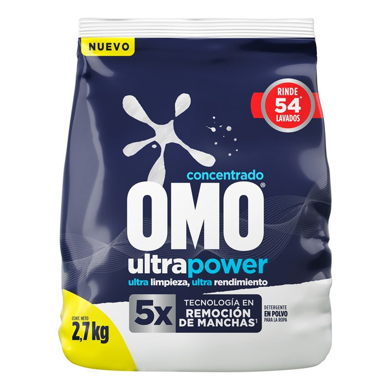 Pack X2 Detergente Omo Concentrado Polvo Ultra Power 2.7kg