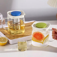 Tetera De Vidrio Con Infusor De Té + Tazas Resistente Calor