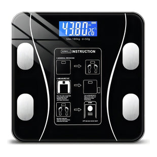 Balanza Pesa Digital Bluetooth Inteligente Smart Imc Baño Color Negro