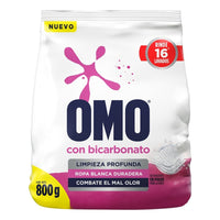 X6 Detergente En Polvo Omo Con Bicarbonato 800g Ropa Blanca