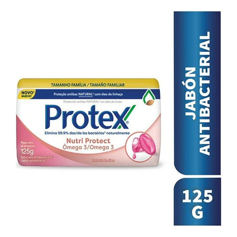 Pack X6 Jabón Barra Protex 125gr Antibacterial Omega 3