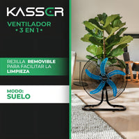 Pack X2 Ventilador 3 En 1 Industrial Kasser 5 Aspas 18p