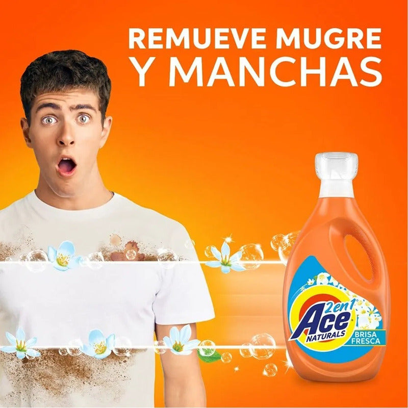 Detergente Liquido Ace 2 En 1 Concentrado Natural 1.8 Litros