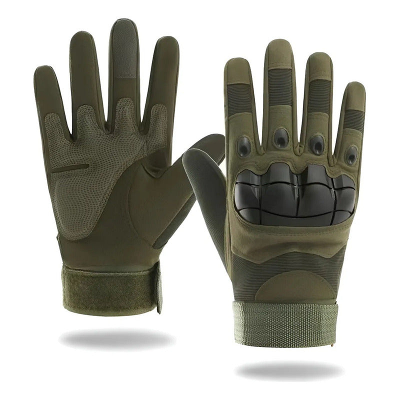 Guantes Protección Tácticos Motocicleta Bicicleta Dedo Touch Verde Xl