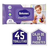 X10 Toallitas Húmedas Babysec Premium 45 Toallitas C/u