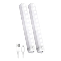 X2 Luz Barra Led 20cm Sensor Movimiento Ahorro Energia Hogar Blanco