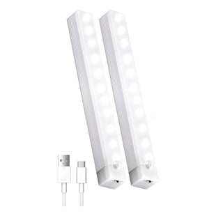X2 Luz Barra Led 20cm Sensor Movimiento Ahorro Energia Hogar Blanco