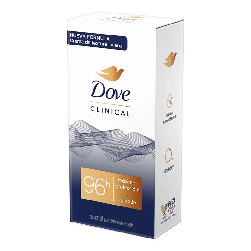 X3 Dove Clinical Crema Antitranspirante Original Clean 58g Original