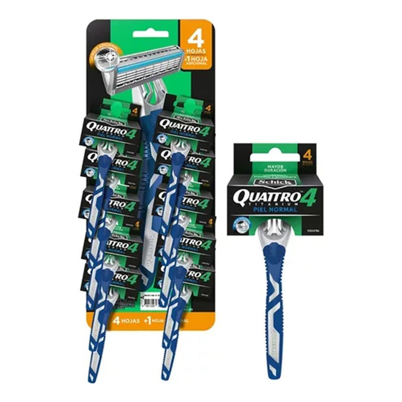 Maquina De Afeitar Schick Quattro Titanium Piel Normal