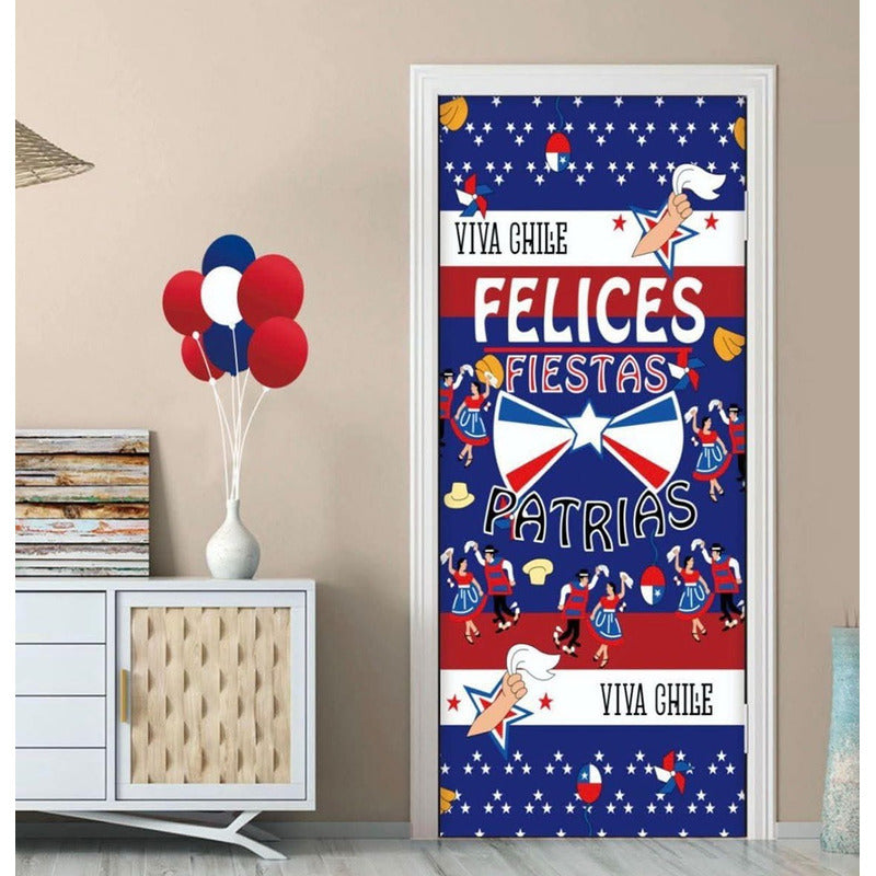X2 Funda De Puerta Decoración Fechas Patrias 100x210cm M3