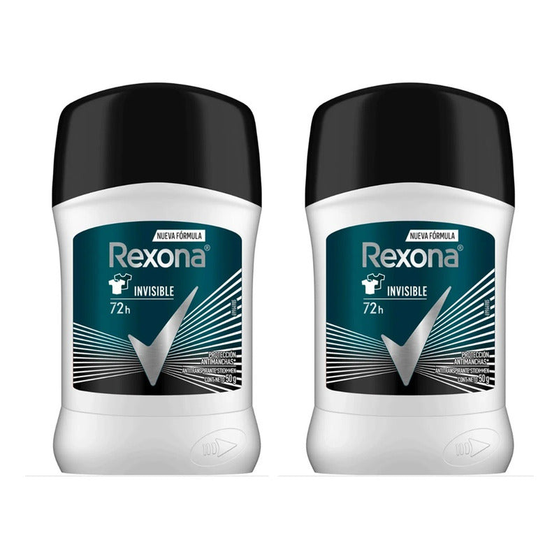 Pack X3 Desodorante Rexona Barra Men 50gr Invisible 72h Neutra