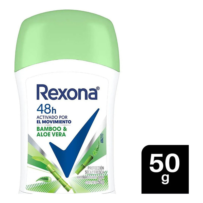 Desodorante Rexona Barra 50g Bamboo Aloe Vera 48h