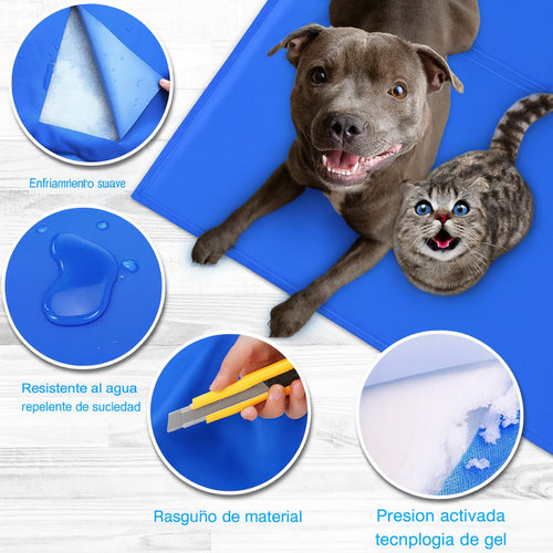 Manta Refrescante Para Perros 90x50 Cm Roro Talla L Colchon Perro Azul Oscuro