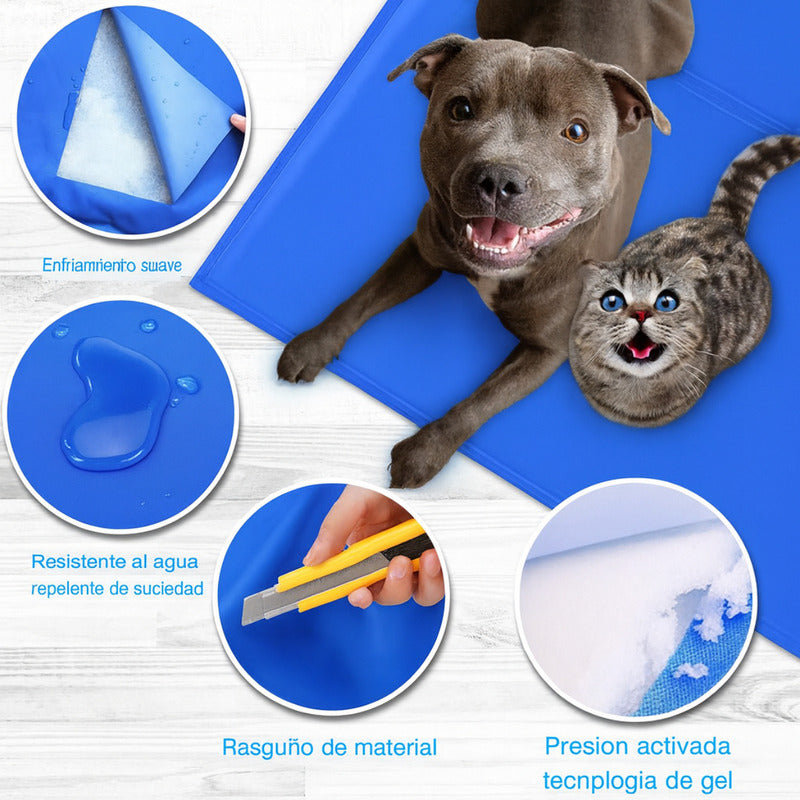 Manta Refrescante Para Perros 90x50 Cm Roro Talla L Colchon Perro Azul Oscuro