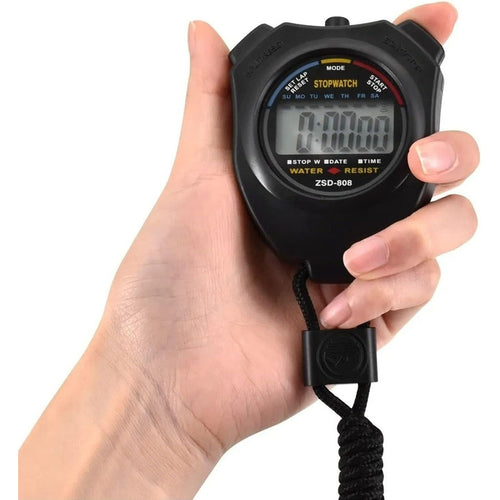 Cronómetro Mano Digital Y Profesional Para Deporte Fitness Negro