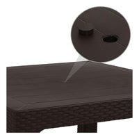 Mesa Roble Ratán Exterior Madera Living Comedor Terraza
