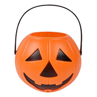 Calabaza Para Dulces Halloween Cubo De Plastico Caramelos - - Naranja