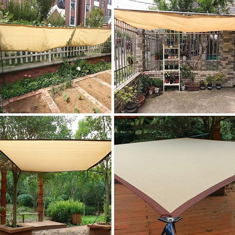 Pack X3 Toldo Rectangular 3x4 Sombra Cubierta Terraza Jardin Beige