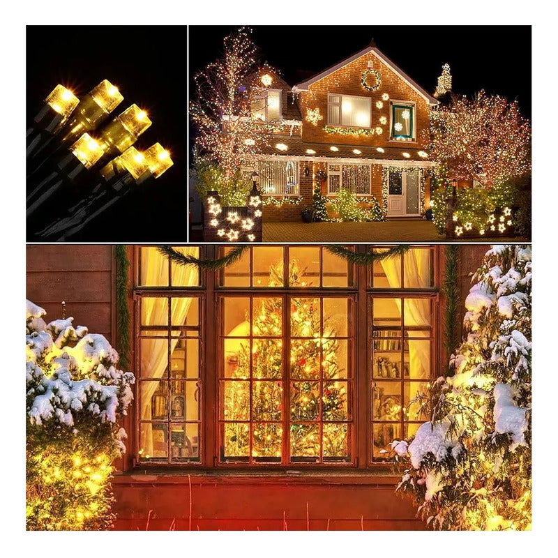 X2 Luces Guirnalda Navidad Solar 200 Led 20 Metros Decorativ