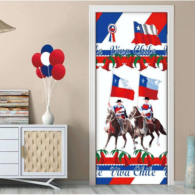 X2 Funda De Puerta Decoración Fechas Patrias 100x210cm M7