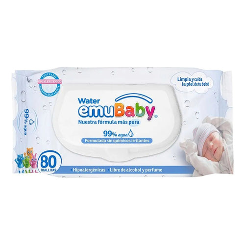 Toallitas Húmedas Water Emubaby 80unid Hipoalergénicas