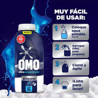 Detergente Omo Concentrado Para Preparar 500ml 60 Lavados