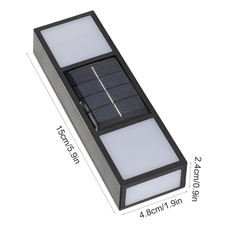 Pack 6 Aplique Foco Solar Exterior Aplique Led Bidireccional Negro