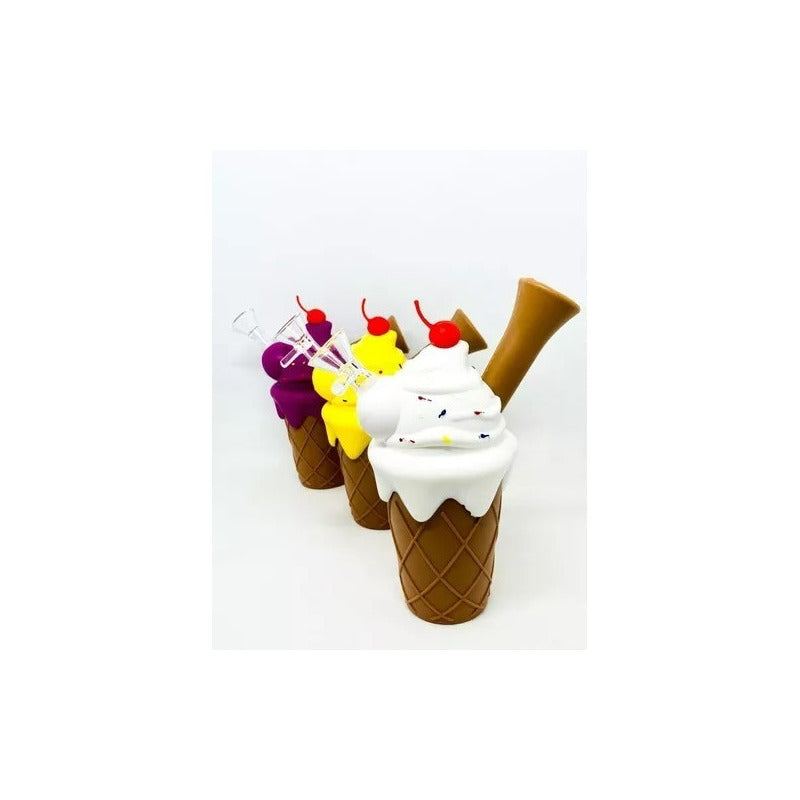Bong Pipa Silicona Diseño Helado Desarmable + Quemador Pyrex
